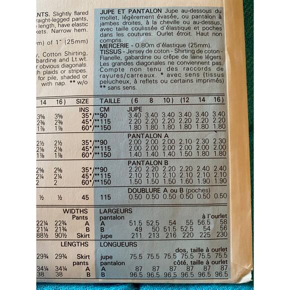 Vogue sewing pattern 9303 pants skirt pockets size 12 14 - Picture 6 of 6